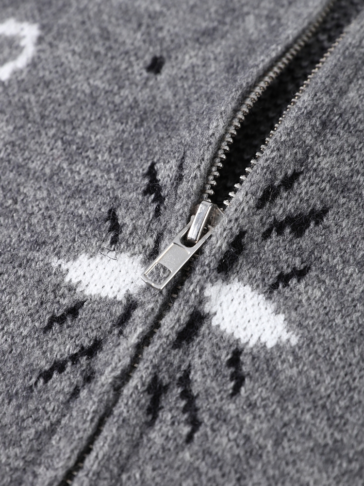 Cardigan Jacquard décontracté pour femmes, ample, col montant, poches zippées, pull assorti avec tout, tricot épais et chaud, printemps 2026