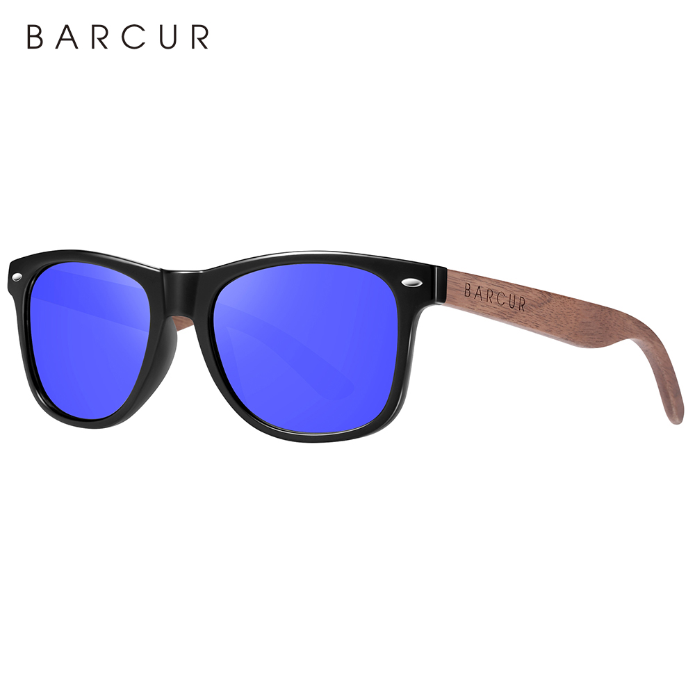 Lunettes de soleil en noyer noir, polarisées en bois, pour hommes, Protection UV400, boîte d'origine en bois