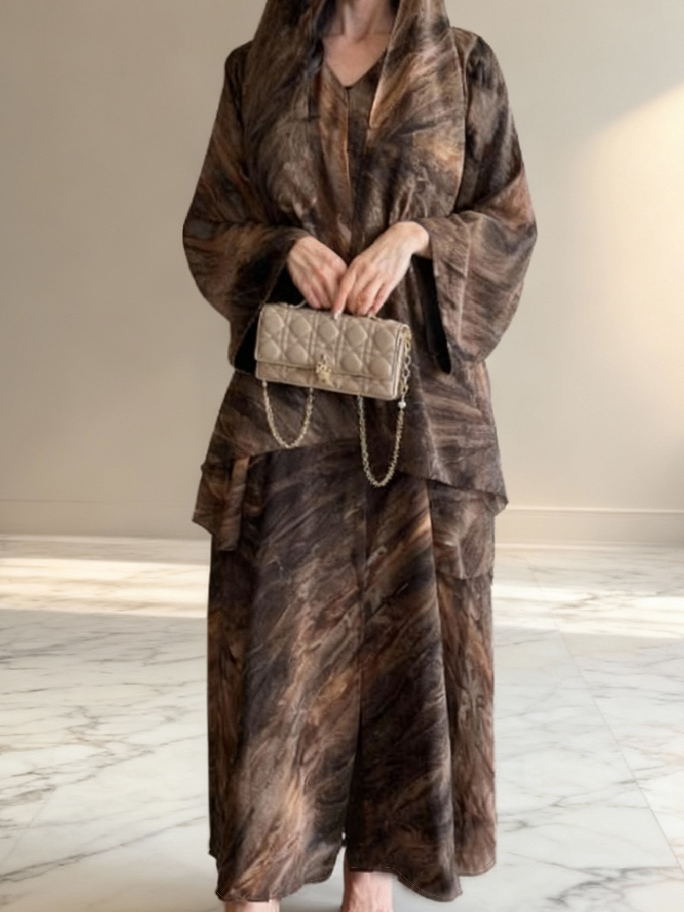 (Écharpes non incluses) Cardigan Abaya Modeste Tendance Mode Imprimé Vêtements pour Femmes Moyen-Orient Meilleures Ventes