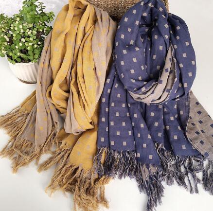 Écharpe chaude en coton pour femmes, Design japonais, écharpe chaude épaisse à carreaux Double face, châle climatisé pour dames, hiver