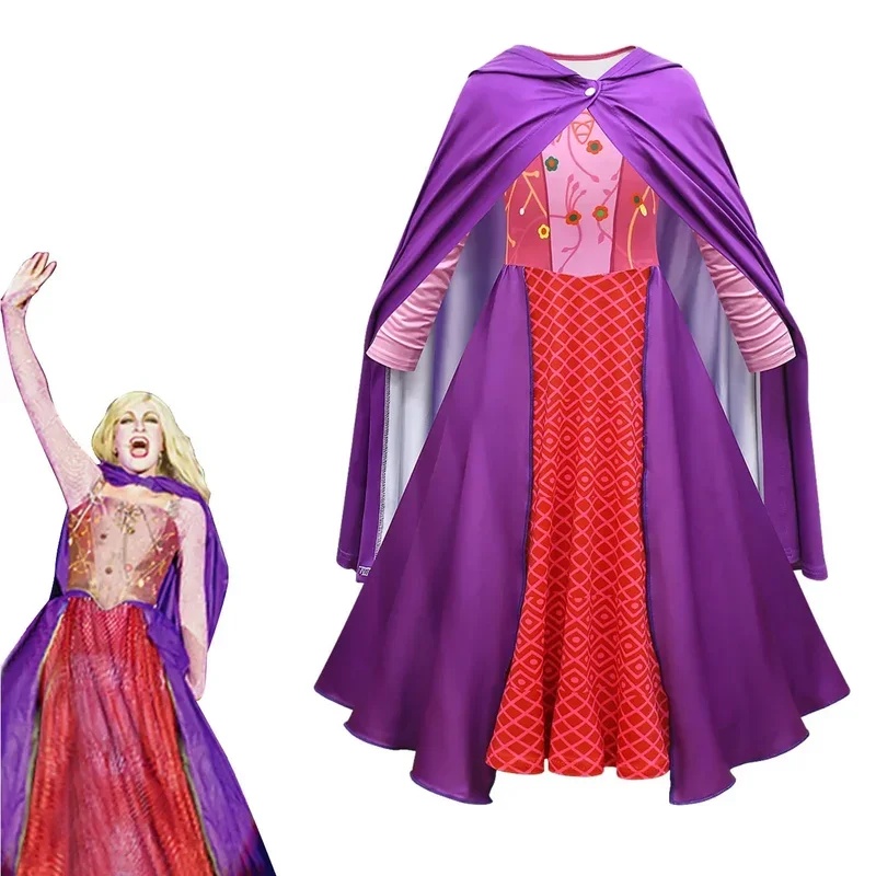 Déguisement drôle d'ours Hocus Pocus 2, tenues des sœurs Sarah Sanderson, Gi2026 Ppt01, pour fête d'Halloween, cosplay Z25R16