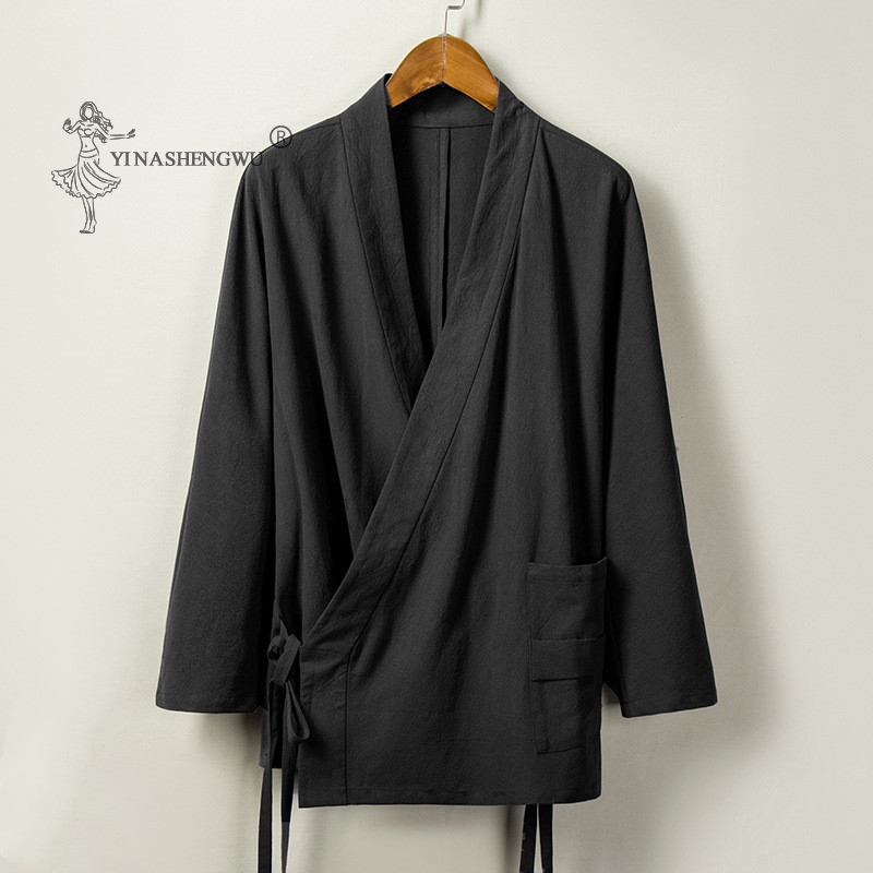 Kimono Japonais Imprimé, Costume Traditionnel, Grue de Samouraï, Style Harajuku, Cardigan Haori, Manteau Asiatique Chinois, pour Homme et Femme