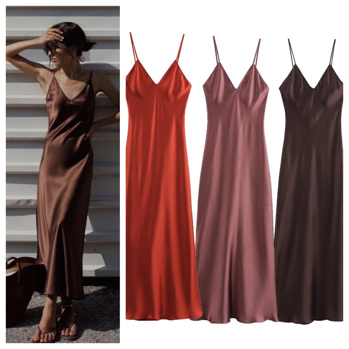 Nouvelle robe élégante pour femmes, en soie satinée, texture satinée, robe mi-longue sexy dos nu, robe de soirée