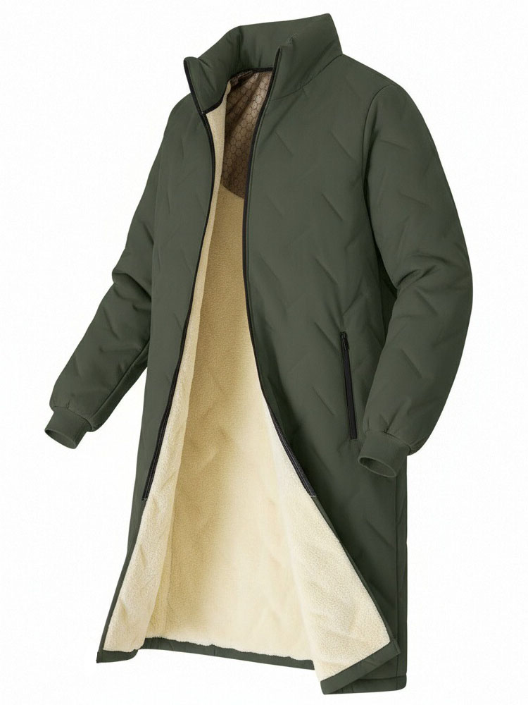 Veste d'hiver mi-longue pour homme, manteau Long chaud, décontracté, matelassé, rembourré, couleur unie, Parkas d'extérieur, doublure polaire, vêtements d'extérieur épais
