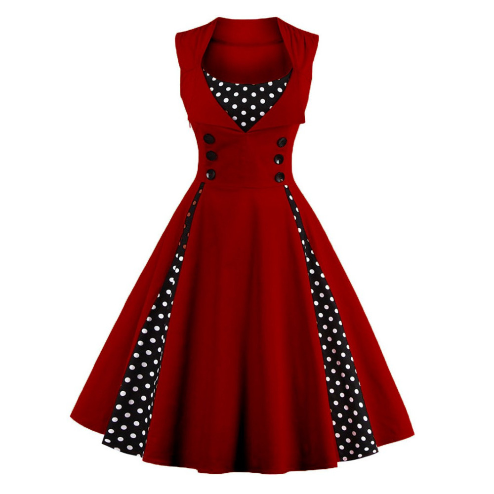 S-5XL grande taille femmes Robe Pin Up Robe rétro Vintage années 50 60 Rockabilly Dot Swing été robes féminines tunique élégante Vestido