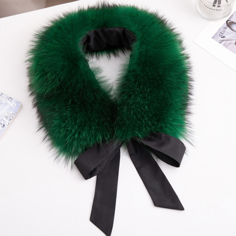 Véritable col de fourrure de raton laveur hiver cache-cou écharpe de fourrure foulards de fourrure naturelle col de fourrure de luxe pour femmes pour manteau fourrure capuche décorer
