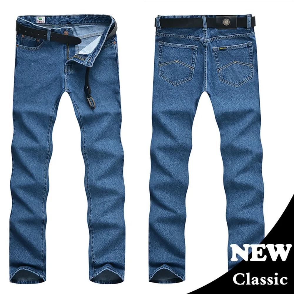 Jean d'affaires classique en coton pour homme, pantalon droit et extensible de marque, salopette d'été, coupe cintrée, printemps-automne, 2021