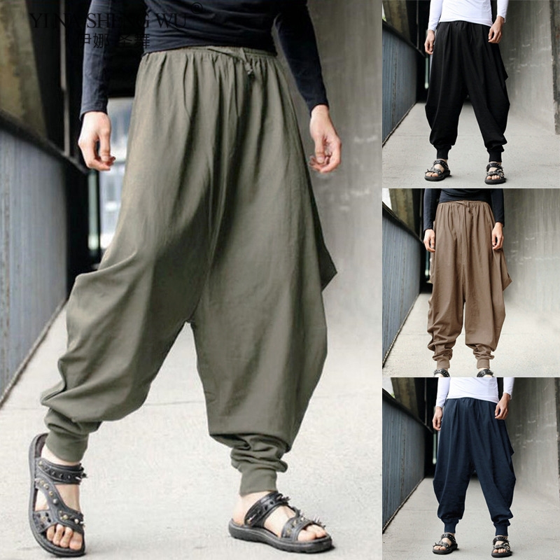 Hariamfjadt-Vêtements traditionnels chinois décontractés pour hommes, Costume de samouraï Hakama, Hip Hop, Rock, Nouvelle mode