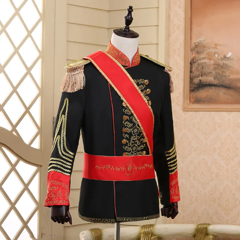 Costume de mariage royal Prince Guard William pour hommes, veste, manteau, uniforme d'Halloween, épaulette, tenue de carnaval, olympiques blazer pour adultes