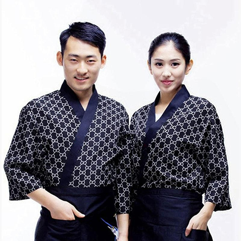 Veste de sushi pour hommes et femmes, uniforme de chef de cuisine japonais, cardigan kimono