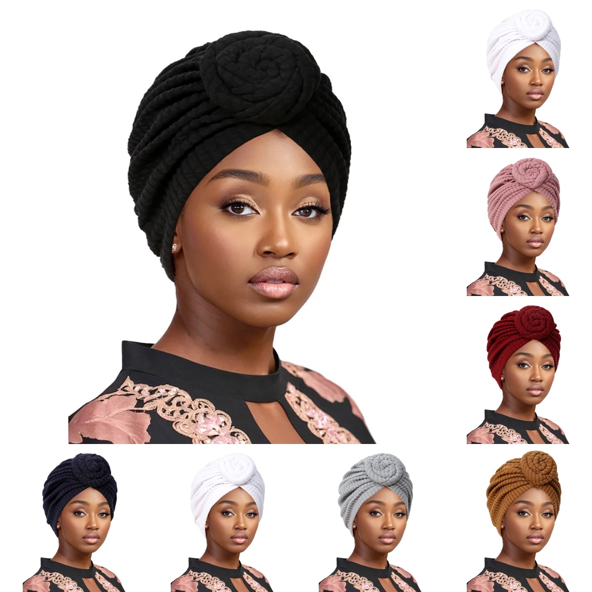 Nouvelle Collection 2026 : Turbans et Hijabs Tendance pour Femmes – Bonnets Musulmans Doux et Élastiques, Foulards Africains Respirants, Bonnets Chimio pour Femmes et Filles