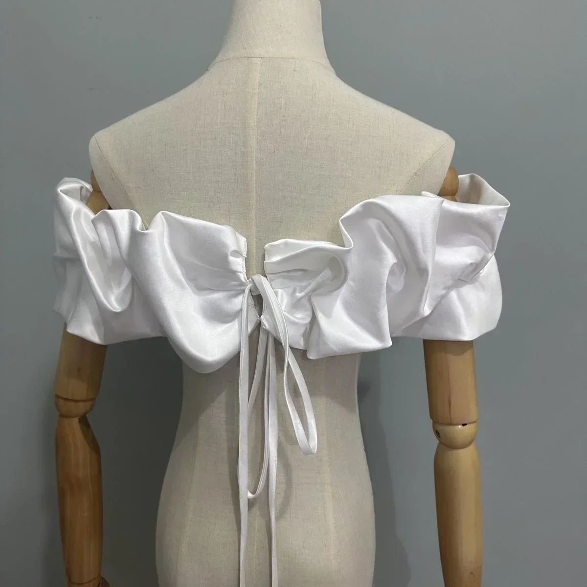 Châle de mariée en Satin à une épaule, couvrant les seins latéraux, à bretelles, pour robe de soirée, écharpe, accessoires pour robes de mariée
