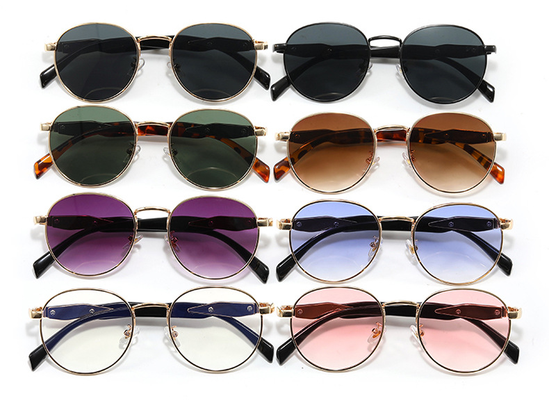 Lunettes de soleil rondes Vintage en métal pour femmes, nouvelle mode rétro, marque de styliste Ins, tendance, UV400
