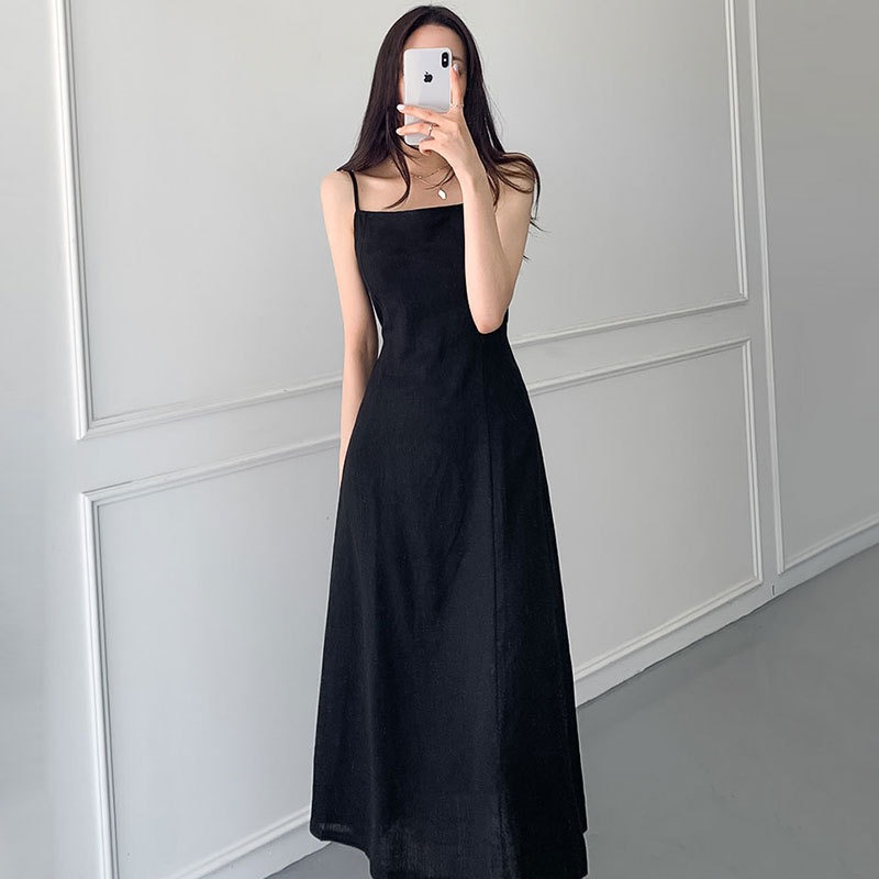 Robe longue en lin à lacets pour femmes, robes trapèze élégantes, sans manches, sexy, robe de soirée dos nu, mode, été, y2k, 2024