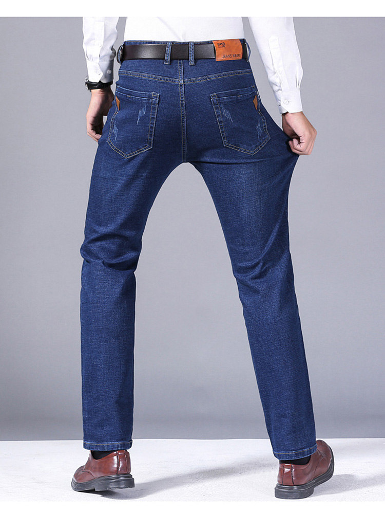 Jean droit pour hommes, pantalon Slim, extensible, confortable, doux, en Denim, pour affaires, vêtements de marque, nouvelle collection 2024
