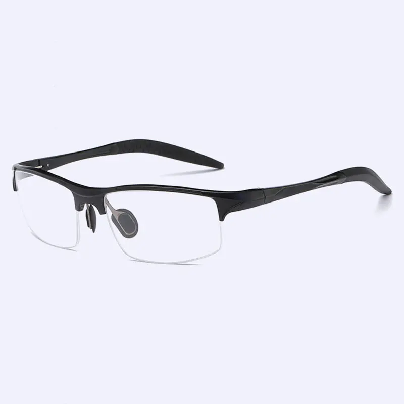 Monture de lunettes optiques demi-jante pour hommes, lunettes pour contrevenants, lunettes pour hommes, monture en alliage, 8177