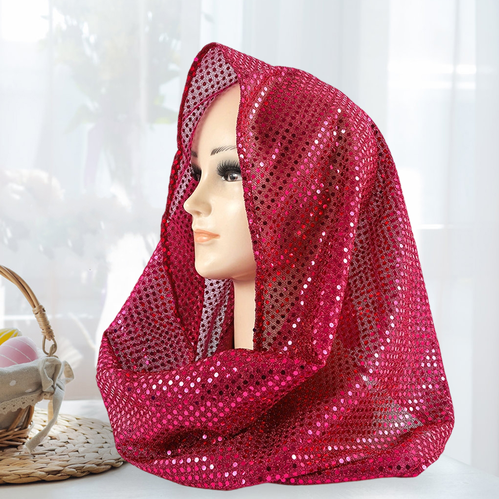 Foulard à capuche à paillettes pour femmes, bandeau, Skullies à la mode pour fête, usage quotidien