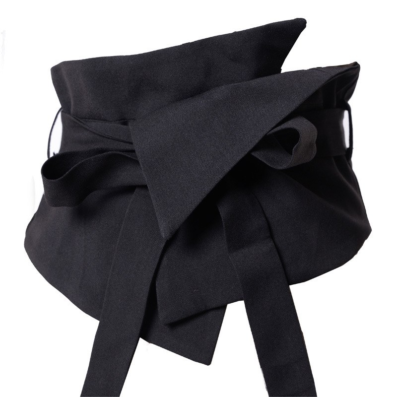 Ceinture large en tissu noir pour femmes, ceintures de smoking, ceinture de manteau féminin, corsets, décoration de l'environnement, mode