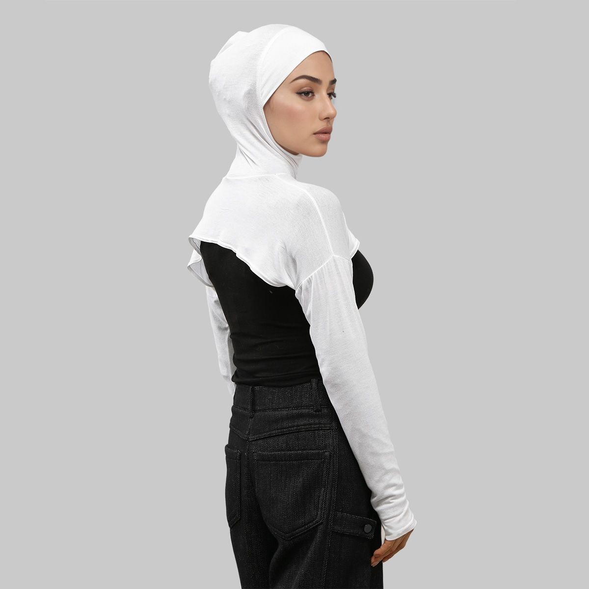Hijab musulman intégral à manches longues pour femme avec sous-bonnet élastique, couvre-bras long musulman, protection solaire à porter sous un T-shirt