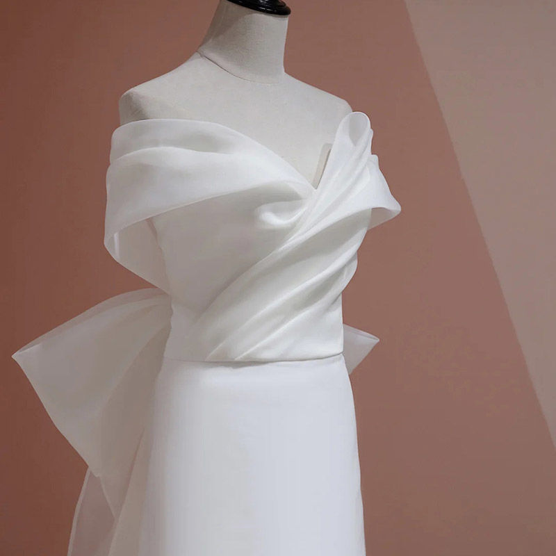 Robes de mariée princesse en satin vintage, robes de mariée à longue traîne, robe de Rhde mariage, robe de soirée, célébrité, hors de l'initiative