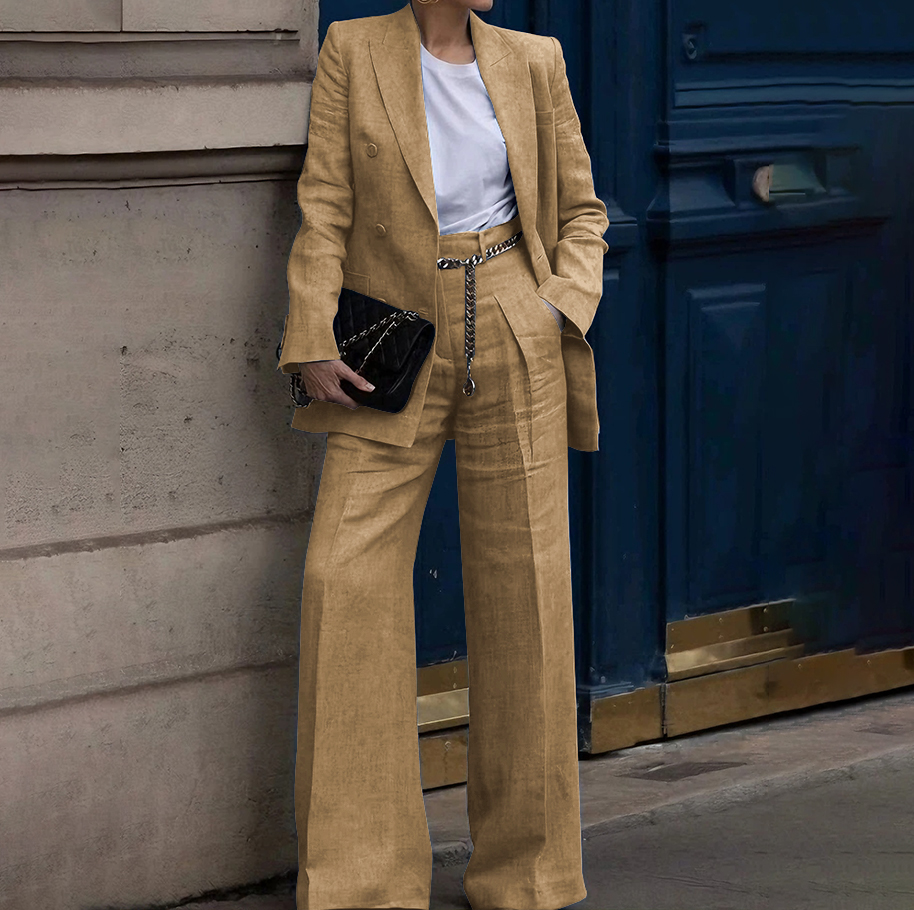 Ensemble deux pièces et pantalons pour femmes, Blazer classique et élégant à Double boutonnage, tenue professionnelle de fête d'affaires, costumes de bureau quotidiens, nouvelle collection