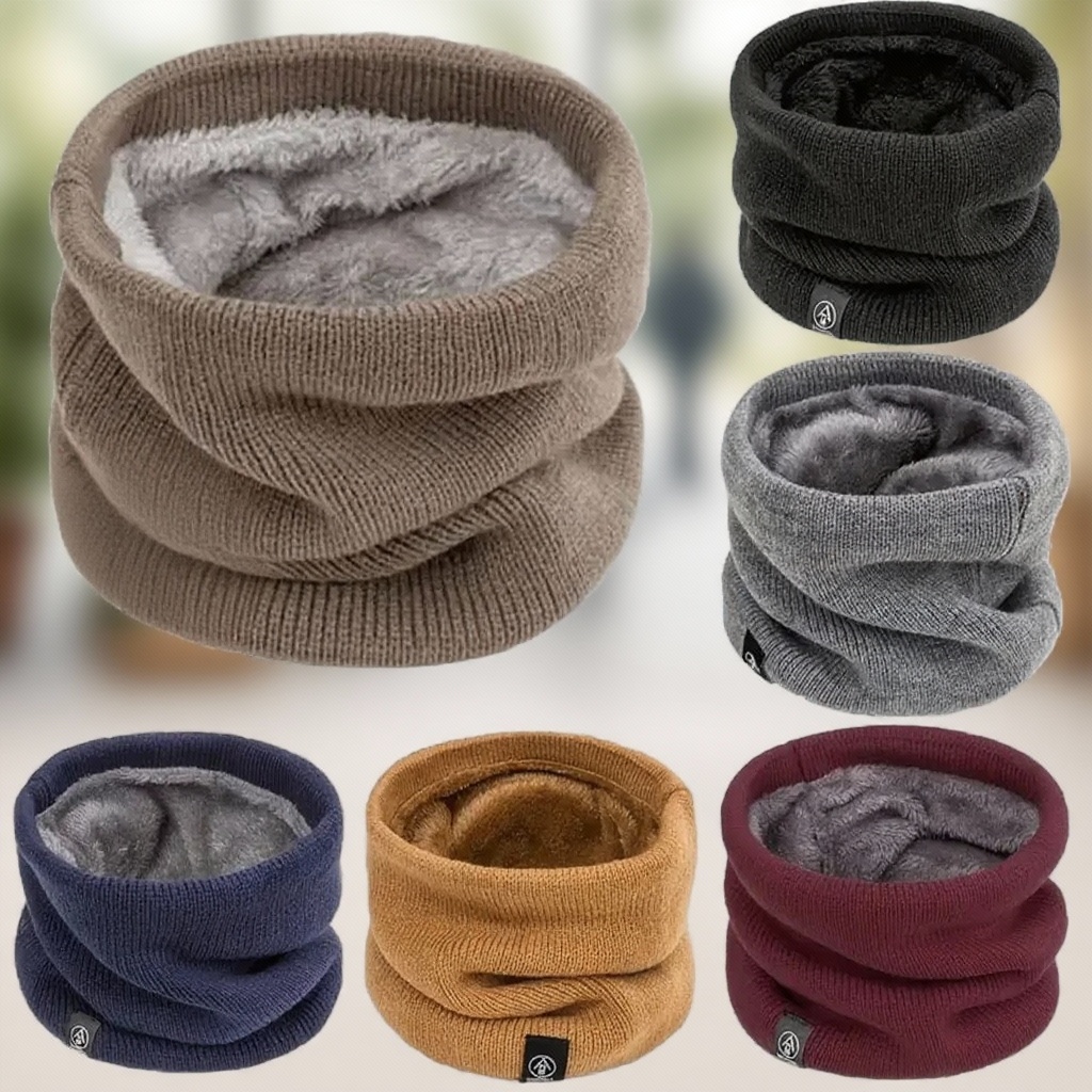 Écharpe en tricot chaud, épaisse et en peluche, coupe-vent, cache-cou d'hiver pour le sport en plein air, le ski, la course à pied, pour hommes et femmes.