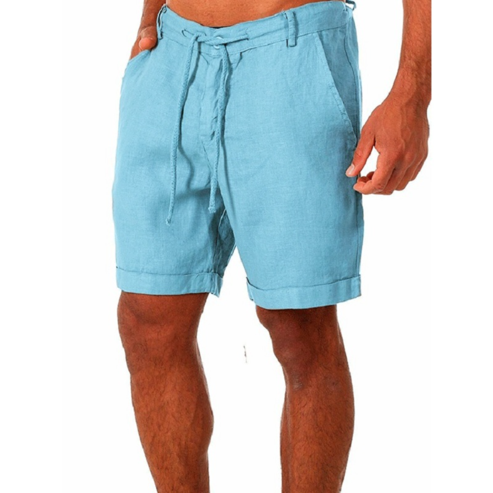 KB nouveaux hommes coton lin shorts pantalons mâle été respirant couleur unie lin pantalon Fitness Streetwear S-4XL
