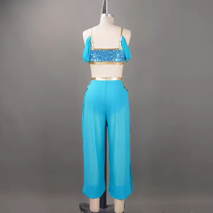 Costume de danse du ventre arabe bleu Royal, vêtements de danse pour filles, vêtements de spectacle sur scène