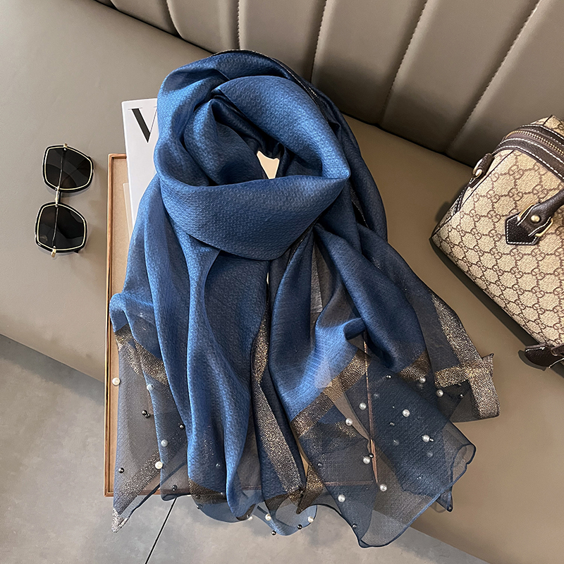 Foulard de marque de luxe pour femmes, châle uni en soie et lin, Bandanas d'été, Hijab, 2023