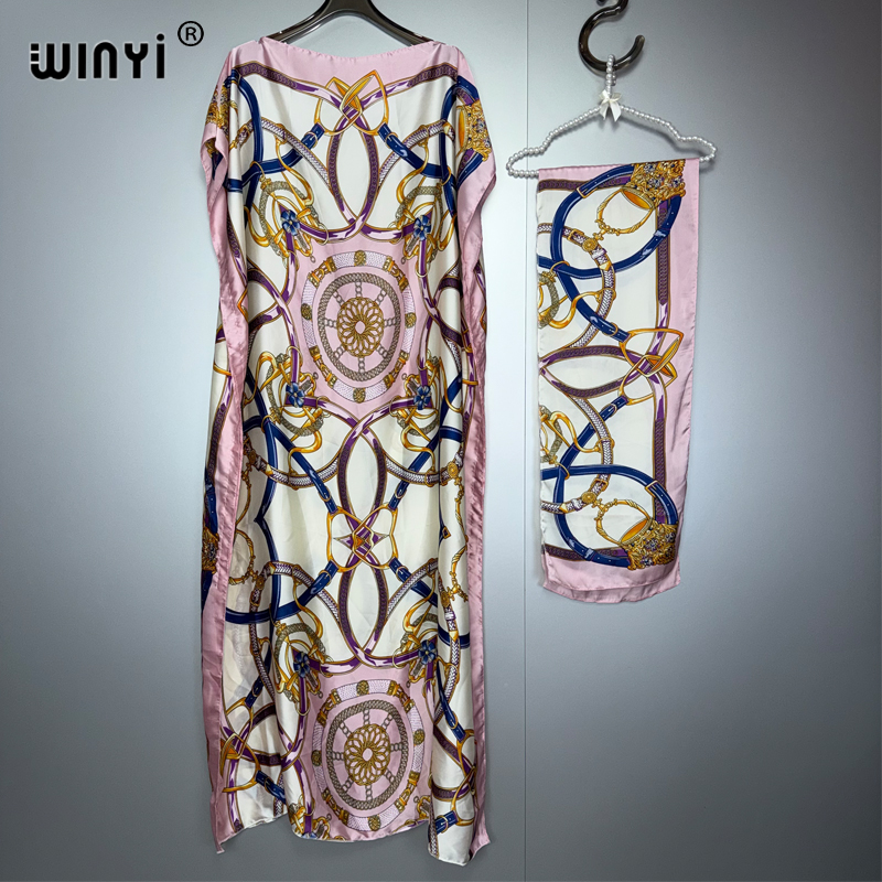 Robe rétro musulmane africaine WINYI pour femme, abaya de luxe de Dubaï, robe de soirée kaftan, robe maxi élégante, vêtements de plage