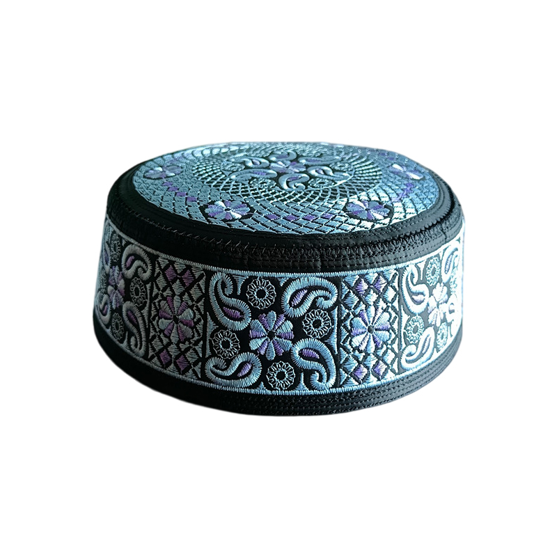 Chapeau plat brodé ethnique pour enfants, accessoire de costume, chapeau de prière musulman, hijab islamique, casquettes de prière turques arabes pour l'Aïd