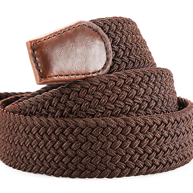 Ceintures élastiques en toile pour hommes et femmes, boucle ardillon en métal tressé, extensible, taille décontractée, boucle en cuir, pantalon en Jean