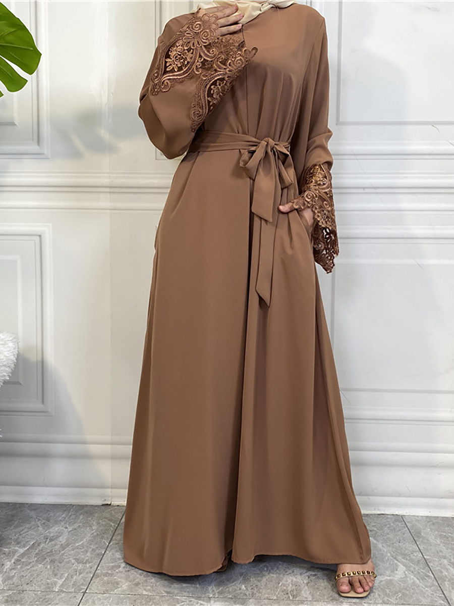 Abaya-Robe Maxi Modeste pour Femme Musulmane, Kaftan de Turquie, Vêtements Islamiques, Hijab Éducatif