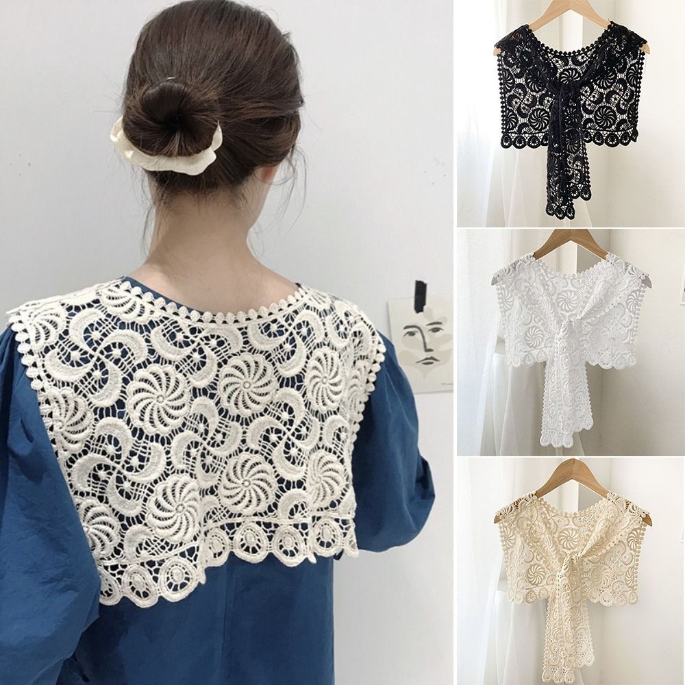 Écharpe de style coréen avec faux col pour femme, châle féminin, chemisier à épaules