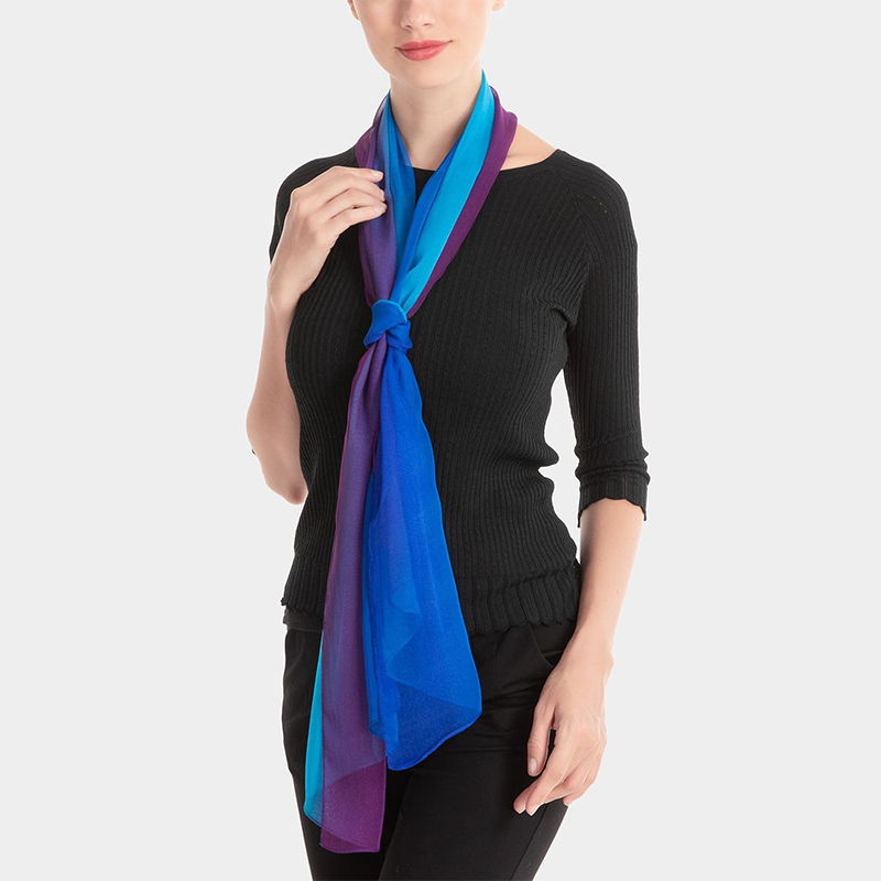 50*160CM mode femmes en mousseline de soie dégradé écharpe châle de luxe élégant dame polyvalent Protection solaire décorer foulards foulard