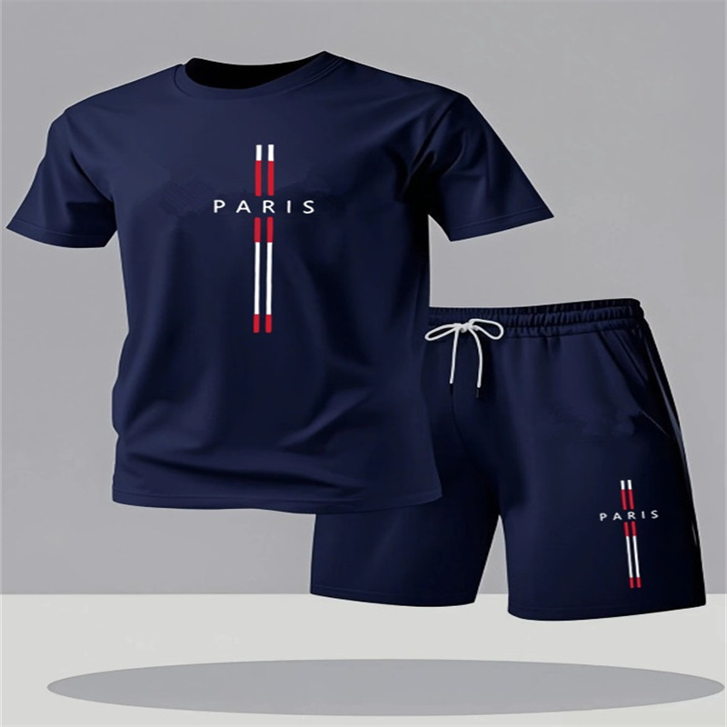 Ensemble Sportif Homme Nouvelle Collection 2026 – T-shirt Sportif et Short à Col Rond Manches Courtes – Ensemble 2 Pièces