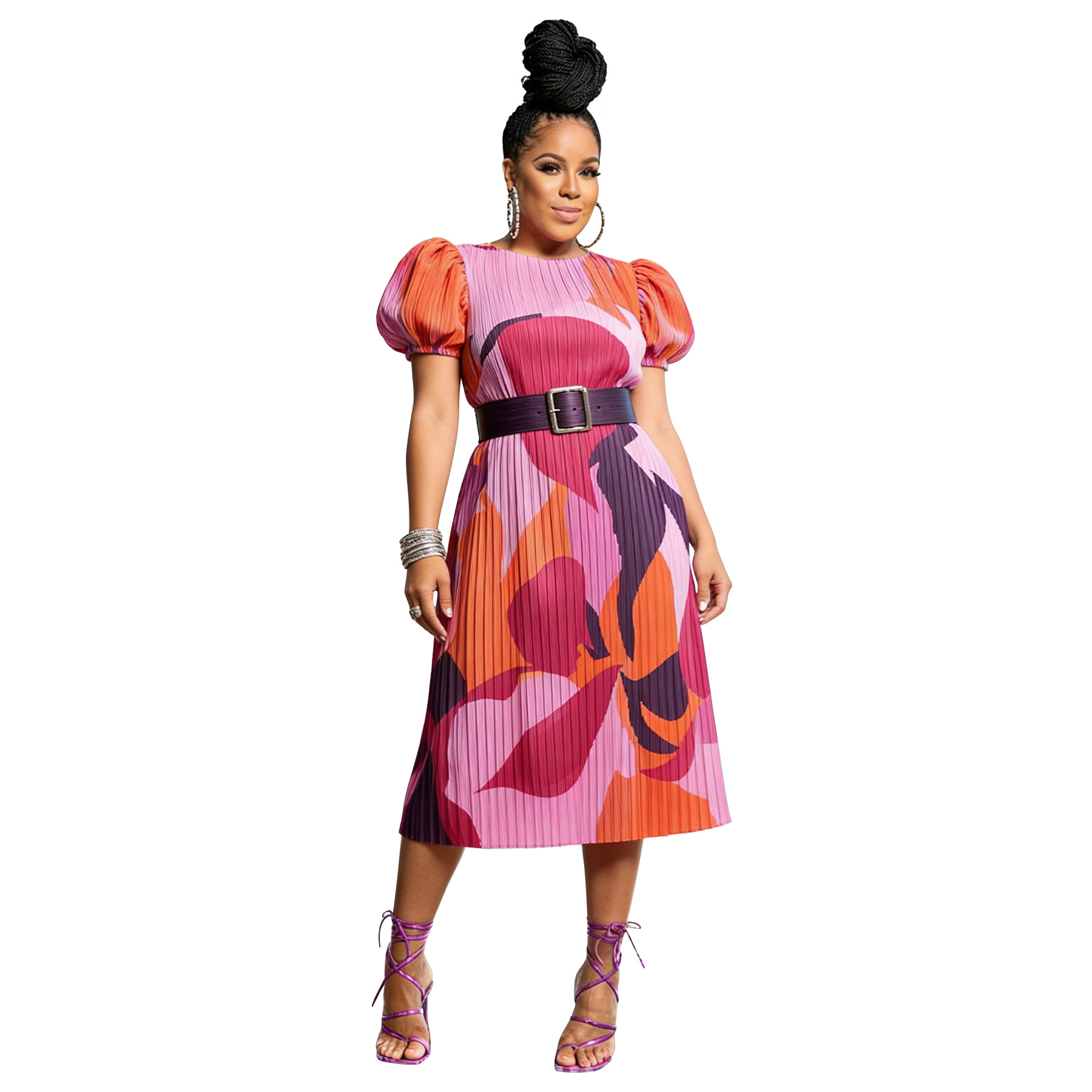 Robes africaines sans ceinture pour femmes, vêtements d'été africains, robe à manches courtes, robe sexy à col rond, robe midi, tenue de bureau, tenue de soirée
