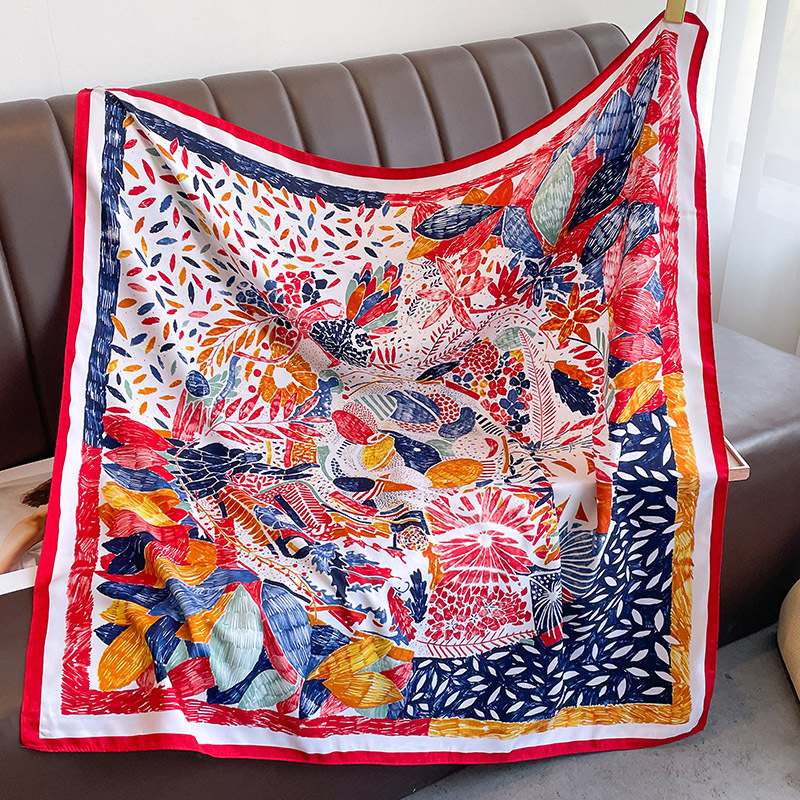 Écharpe carrée imprimée à pois pour femmes, 90x90cm, nouvelle mode d'été, écharpe de protection solaire, châle extérieur, vente en gros