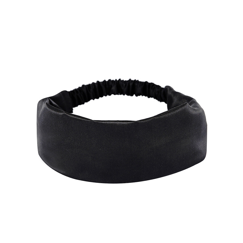 Bandeau en soie simple couleur unie en soie de mûrier, accessoires pour cheveux femme style coréen motif géométrique, collection printemps