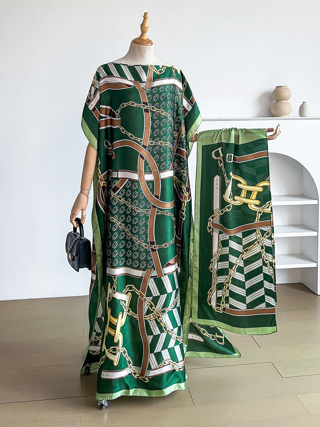 Abayas musulmanes pour femmes 2026 : Nouvelle mode, robes maxi élégantes en soie imprimée, amples et douces, style africain, avec ceinture et turban