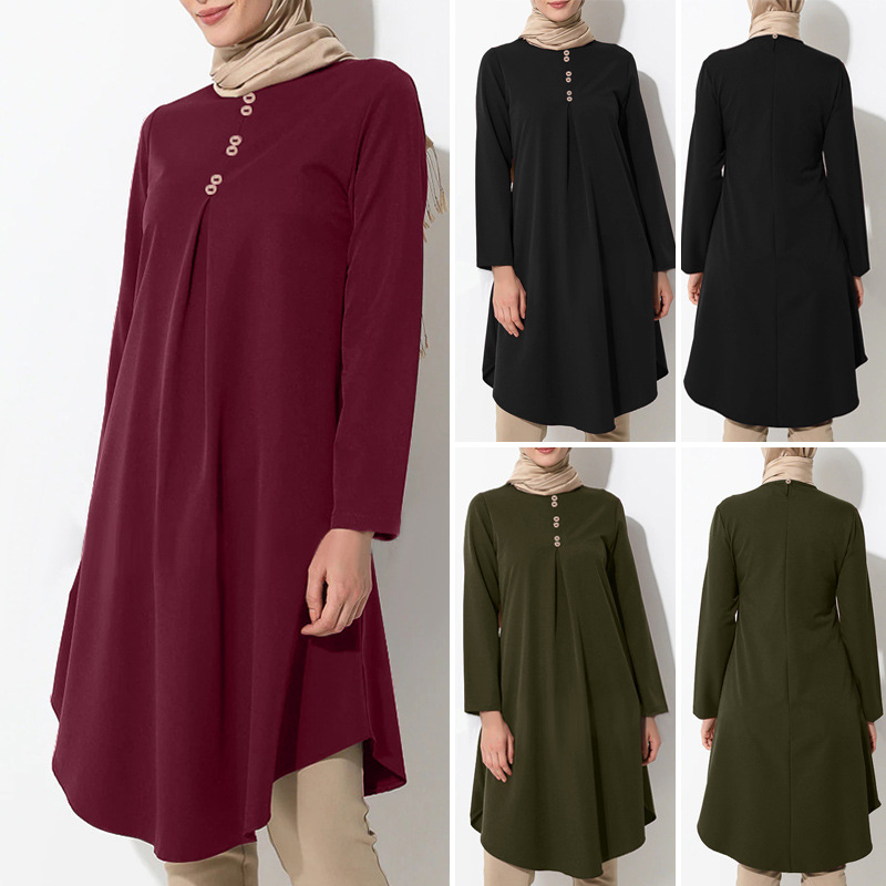 Chemisier à manches longues pour femmes musulmanes, haut décontracté pour filles, haut islamique, mode musulmane, Dubaï