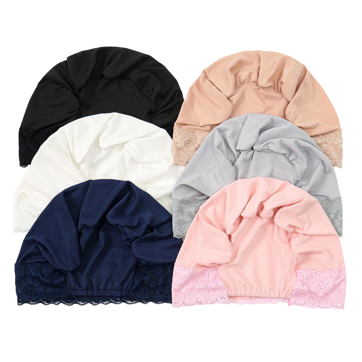 Nouveau Bonnet Turban Élastique en Dentelle 2026, Couleur Unie, Bonnet de Soin Capillaire, Chapeau Musulman, Hijab Islamique, Hijabs pour Femmes