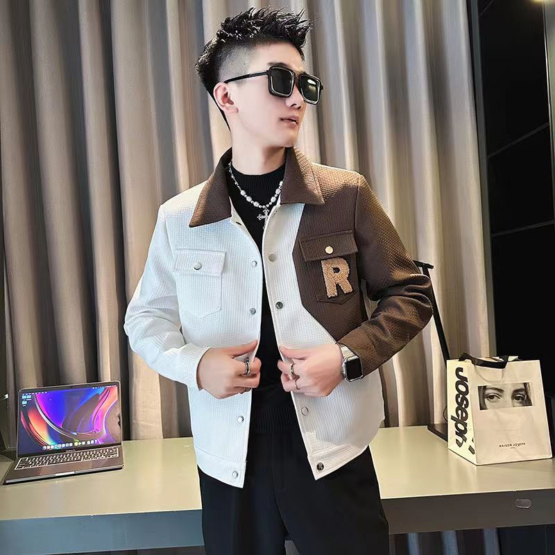 Veste cargo décontractée de style coréen pour hommes, manteau de printemps et d'automne, patchwork masculin, OupillCombb