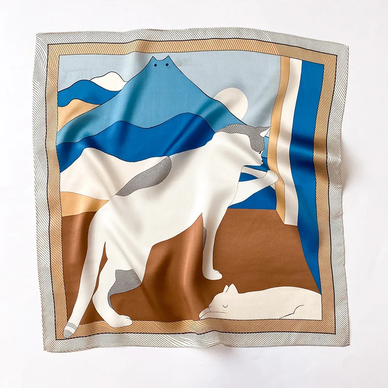 Foulard de cheveux 2023 Satin de soie pour femmes, foulard de tête carrée, Bandana pour dames, à la mode 100%