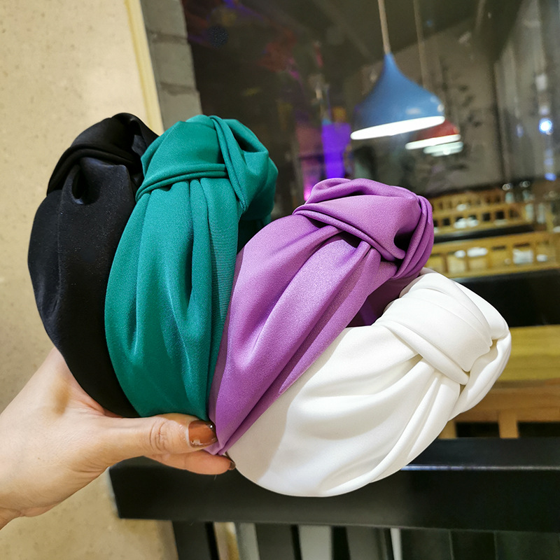 Bandes de cheveux nouées à large bord pour femmes et filles, cerceau à cheveux simple et polyvalent, beaux accessoires de vêtements de sauna, document solide, nouvelle mode
