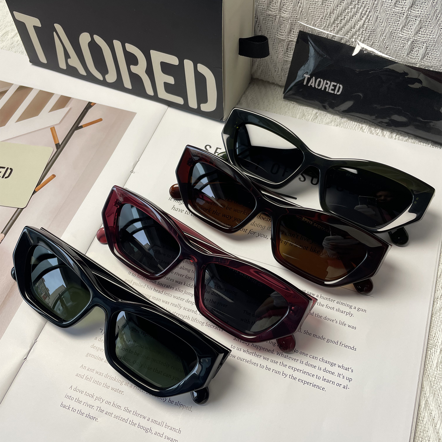 Lunettes de soleil élégantes pour femmes, avec étui, de luxe, de styliste, œil de chat, monture en acétate, à la mode, UV400, nouvelle collection 2025