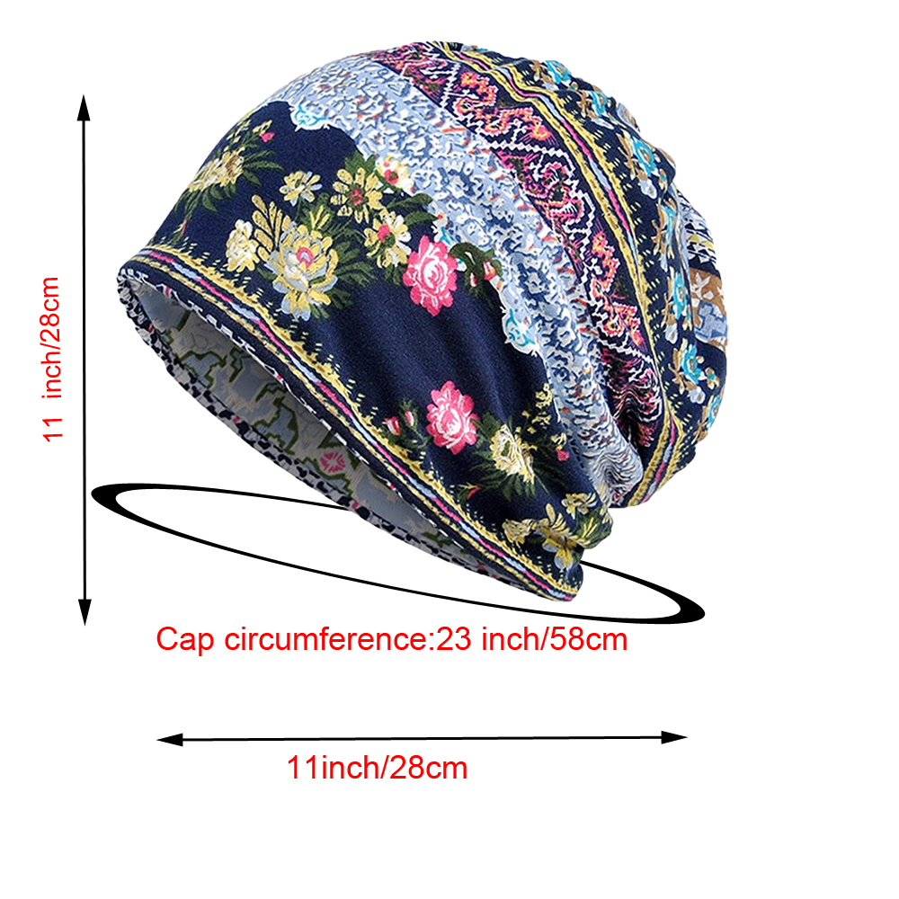 Bonnet de Chemo Baggy Slouchy pour Femme, Bonnet de Sommeil, Bonnet Tête de Mort
