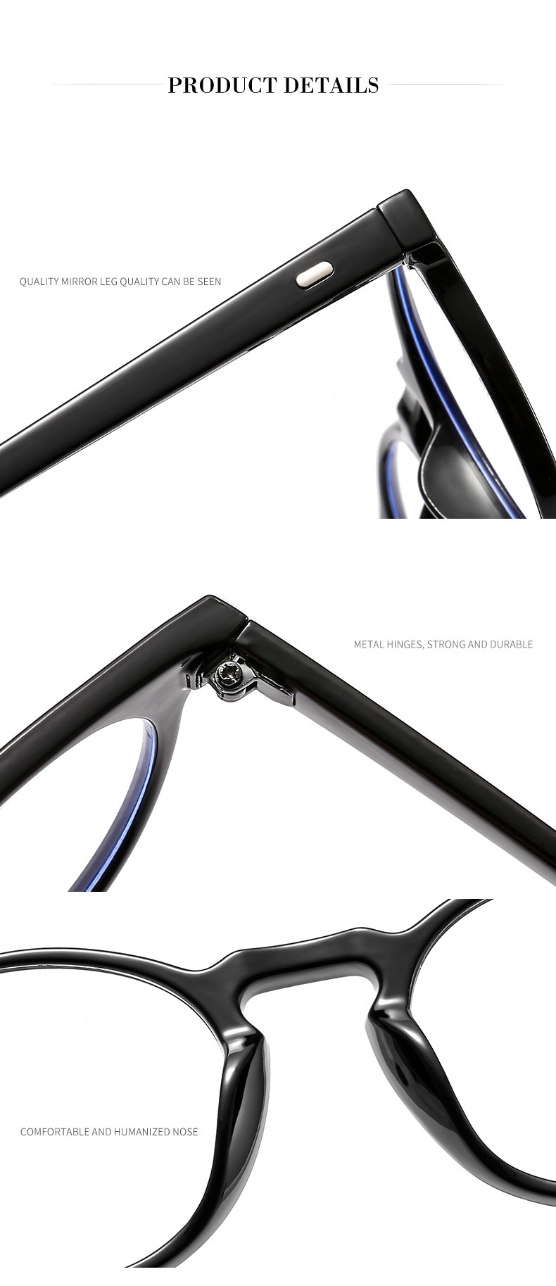 Lunettes optiques rondes anti-lumière bleue pour hommes et femmes, monture de lunettes vintage, verres transparents, 2024