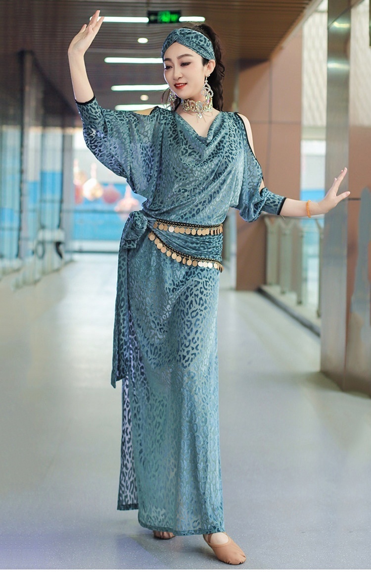 Robe longue de danse du ventre pour femme, style Baladi, tenue folklorique pour spectacle de groupe, robe de compétition arabe, robes Saidi, imprimé léopard sexy