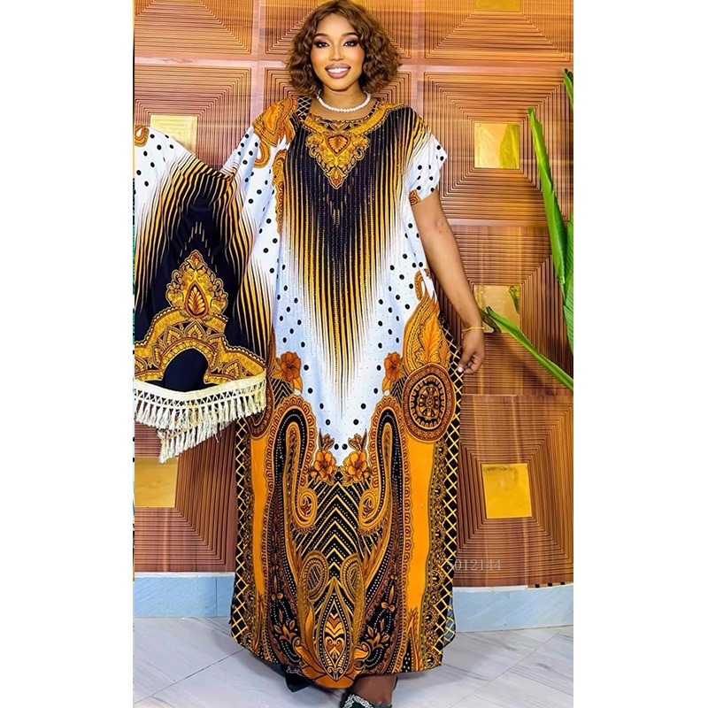 Robe longue musulmane pour femmes africaines, grande robe, impression de rendu, forage à chaud, artisanat, grande taille, foulard, nouvelle collection 2026